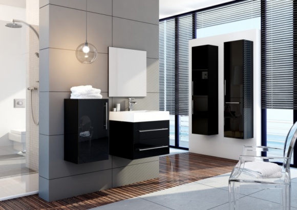 Nowoczesne czarne meble BIZNES, Konsument - Aquaform, czoÅ‚owy producent wyposaÅ¼enia Å‚azienek, wprowadziÅ‚ nowoÅ›Ä‡ do swojej oferty â€“ czarne meble na wysoki poÅ‚ysk, wykonane w nowoczesnej technologii Å‚Ä…czenia pÅ‚yty MDF z warstwÄ… akrylu. Dwie kolekcje mebli dostÄ™pne sÄ… teraz w bardzo eleganckim wydaniu.