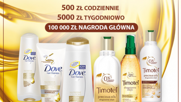 Comfitura promuje loteriÄ™ Unilever dla marek Timotei i Dove BIZNES, Konsument - Unilever prowadzi loteriÄ™ pod hasÅ‚em â€žPoczuj bogactwo olejkÃ³w i wygraj!â€ dla kosmetykÃ³w do pielÄ™gnacji wÅ‚osÃ³w Timotei i Dove, w ktÃ³rej nagrodÄ… gÅ‚Ã³wnÄ… jest 100 000 zÅ‚. Za komunikacjÄ™ oraz promocjÄ™ akcji odpowiada agencja interaktywna Comfitura.
