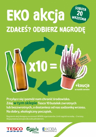 EKOakcja "ZdaÅ‚eÅ›? odbierz nagrodÄ™" – zbiÃ³rka szklanych butelek