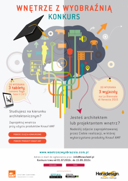 "WnÄ™trze z wyobraÅºniÄ…" - ruszyÅ‚a druga edycja konkursu Knauf AMF BIZNES, Kultura - Trwa druga edycja konkursu â€žWnÄ™trze z wyobraÅºniÄ…" organizowanego przez firmÄ™ Knauf AMF. NowoÅ›ciÄ… tegorocznej edycji sÄ… dwie Å›cieÅ¼ki rywalizacji - osobna dla profesjonalnych architektÃ³w i dla studentÃ³w kierunkÃ³w architektonicznych.