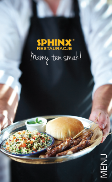 Sphinx z nowym menu i hasÅ‚em dla marki Styl życia, LIFESTYLE - Sieć restauracji Sphinx, należąca do Sfinks Polska, wraz z nowÄ… odsÅ‚onÄ… menu głównego prezentuje nowe hasÅ‚o marki „Mamy ten smak!â€.