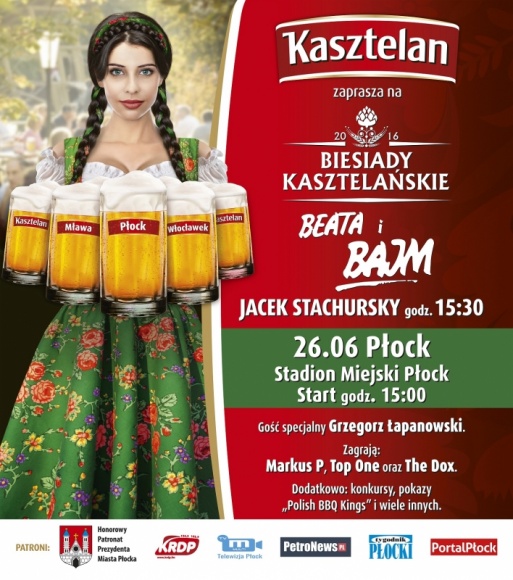 KASZTELAN ZAPRASZA NA WIELKÄ„ ZABAWÄ˜ W PÅOCKU! Styl Å¼ycia, LIFESTYLE - JuÅ¼ w niedzielÄ™, 26 czerwca odbÄ™dzie siÄ™ dobrze znana mieszkaÅ„com PÅ‚ocka i okolicznych miejscowoÅ›ci Biesiada KasztelaÅ„ska. Hitem wieczoru bÄ™dzie koncert zespoÅ‚u Bajm.