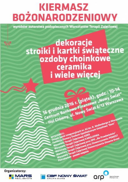 Kiermasz Å›wiÄ…teczny w CBF „Nowy Åšwiatâ€! BIZNES, Kultura - W piÄ…tek, 16 grudnia br., w kompleksie Centrum Bankowo-Finansowego „Nowy Åšwiat†odbÄ™dzie siÄ™ Kiermasz ÅšwiÄ…teczny.