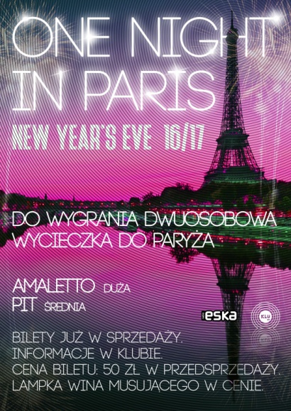 W noc sylwestrową przenieś się do Paryża Styl życia, LIFESTYLE - „One night in Paris†to temat przewodni imprezy sylwestrowej w tym kultowym miejscu na imprezowej mapie Warszawy. Już po 21.00 uczestnicy będą mogli przenieść się na szaloną, noworoczną noc do Francji, a nawet wygrać wycieczkę do Paryża.