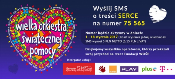 SerwerSMS.pl graÅ‚ bardzo gÅ‚oÅ›no dla WOÅšP! Styl Å¼ycia, LIFESTYLE - ChoÄ‡ oficjalnie 25. FinaÅ‚ Wielkiej Orkiestry ÅšwiÄ…tecznej Pomocy dobiegÅ‚ koÅ„ca, zwiÄ…zane z nim emocje jeszcze nie opadÅ‚y, a dziaÅ‚ania nie dobiegÅ‚y koÅ„ca. Dla WOÅšP, jeszcze do Å›rody 18 stycznia, na pewno gra SerwerSMS.pl.