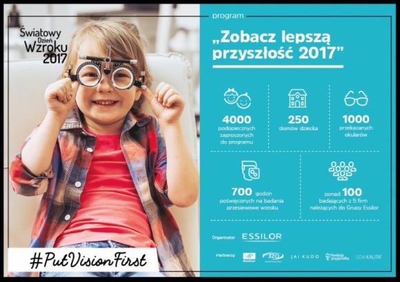 ÅšWIATOWY DZIEÅƒ WZROKU 2017: ZOBACZ LEPSZÄ„ PRZYSZÅOÅšÄ† Gwiazdy, LIFESTYLE - Podczas Åšwiatowego Dnia Wzroku gwiazdy wspÃ³lnie z ekspertami apelujÄ… o ochronÄ™ wzroku dzieci i mÅ‚odzieÅ¼y. Projektantka Lidia Kalita, psycholog MaÅ‚gorzata Ohme, a takÅ¼e Ewa Kasprzyk i Kasia Cichopek - i wielu innych - zachÄ™cajÄ… do regularnej troski o wzrok najmÅ‚odszych!