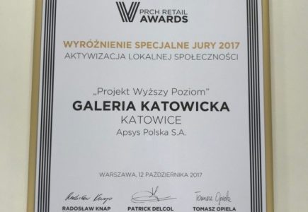GALERIA KATOWICKA Z WYRÃ“Å»NIENIEM SPECJALNYM NA 8. GALI PRCH RETAIL AWARDS