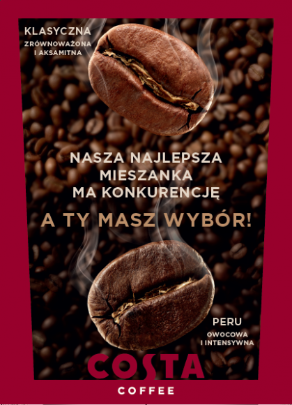Premiera nowej mieszanki COSTA COFFEE podczas Warszawskiego Festiwalu Kawy Styl Å¼ycia, LIFESTYLE - Na Warszawskim Festiwalu Kawy odbÄ™dzie siÄ™ premiera nowych, pochodzÄ…cych z Peru ziaren COSTA COFFEE.