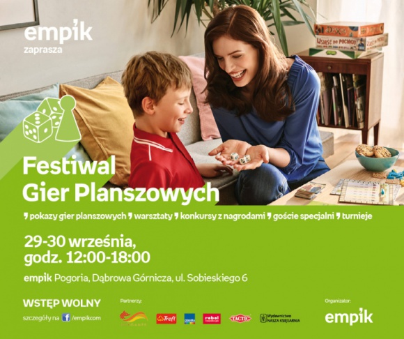 Festiwal Gier Planszowych w Empiku Pogoria BIZNES, Kultura - Premiery i nowoÅ›ci, hity sezonu i absolutne klasyki â€“ setki planszÃ³wek bÄ™dzie moÅ¼na przetestowaÄ‡ uczestniczÄ…c w niejednej rozgrywce podczas Festiwalu Gier Planszowych 29 i 30 wrzeÅ›nia w Empiku w CH Pogoria w DÄ…browie GÃ³rniczej! Czekamy na Was od godziny 12:00 do 18:00.