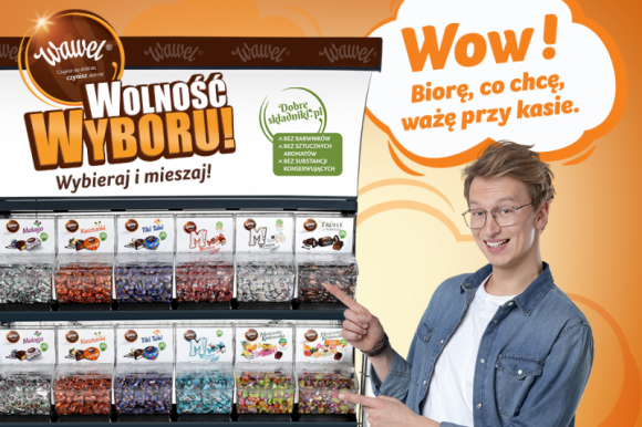 WolnoÅ›Ä‡ Wyboru â€“ rusza nowa kampania marki Wawel BIZNES, Konsument - Wawel rusza z kampaniÄ… reklamowÄ…, promujÄ…c moduÅ‚y sprzedaÅ¼owe WolnoÅ›Ä‡ Wyboru. Kampania podkreÅ›la, jak Å‚atwo moÅ¼na skomponowaÄ‡ ulubionÄ… mieszankÄ™ sÅ‚odyczy luzem.