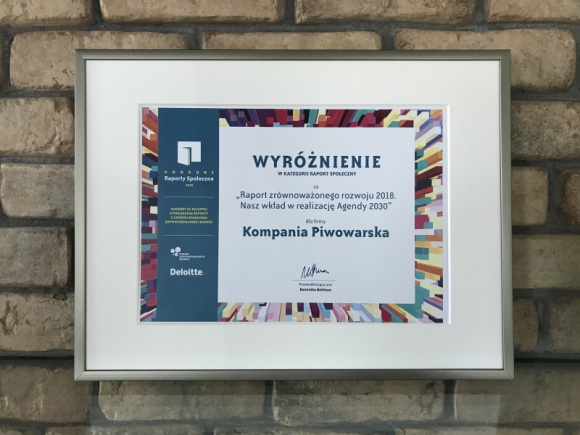 Raport CSR Kompanii Piwowarskiej wyrÃ³Å¼niony w konkursie na raporty Styl Å¼ycia, LIFESTYLE - â€žRaport zrÃ³wnowaÅ¼onego rozwoju. Nasz wkÅ‚ad w realizacjÄ™ Agendy 2030â€ Kompanii Piwowarskiej zostaÅ‚ wyrÃ³Å¼niony w tegorocznej edycji prestiÅ¼owego konkursu â€žRaporty SpoÅ‚eczneâ€. To jedyne tegoroczne wyrÃ³Å¼nienie dla zgÅ‚oszonych raportÃ³w spoÅ‚ecznych.
