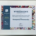 Raport CSR Kompanii Piwowarskiej wyrÃ³Å¼niony w konkursie na raporty
