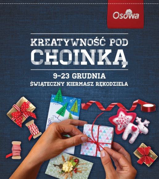 Jarmark rękodzieła w CH Osowa Styl życia, LIFESTYLE - CH Osowa zaprasza na kiermasz rękodzieła w dniach 9-23 grudnia oraz warsztaty kreatywne 14 i 15 grudnia, na których będzie można puścić świąteczne wodze fantazji i własnoręcznie wykonać świąteczne ozdoby.